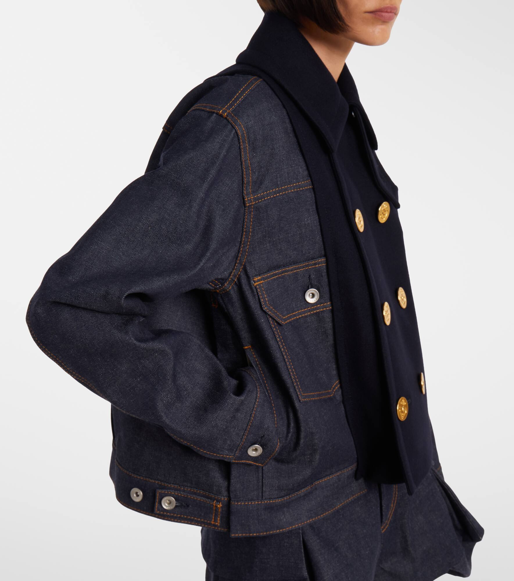 Paneled denim jacket - 5