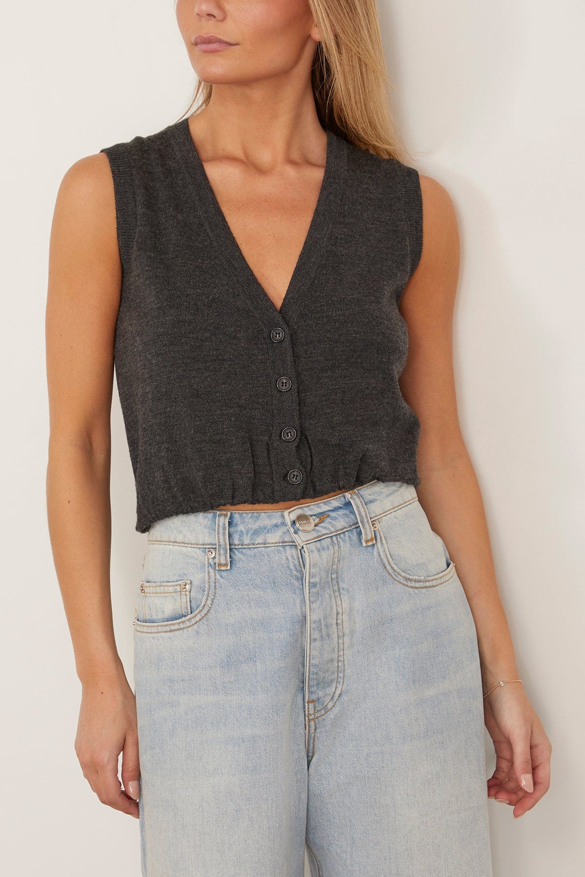 Balloon Vest in Charcoal - 3