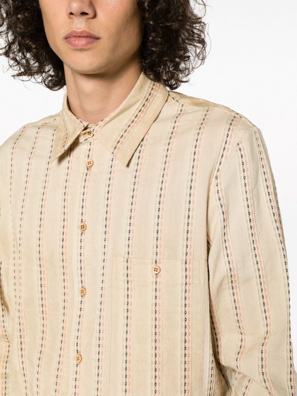 Tab striped cotton shirt - 5