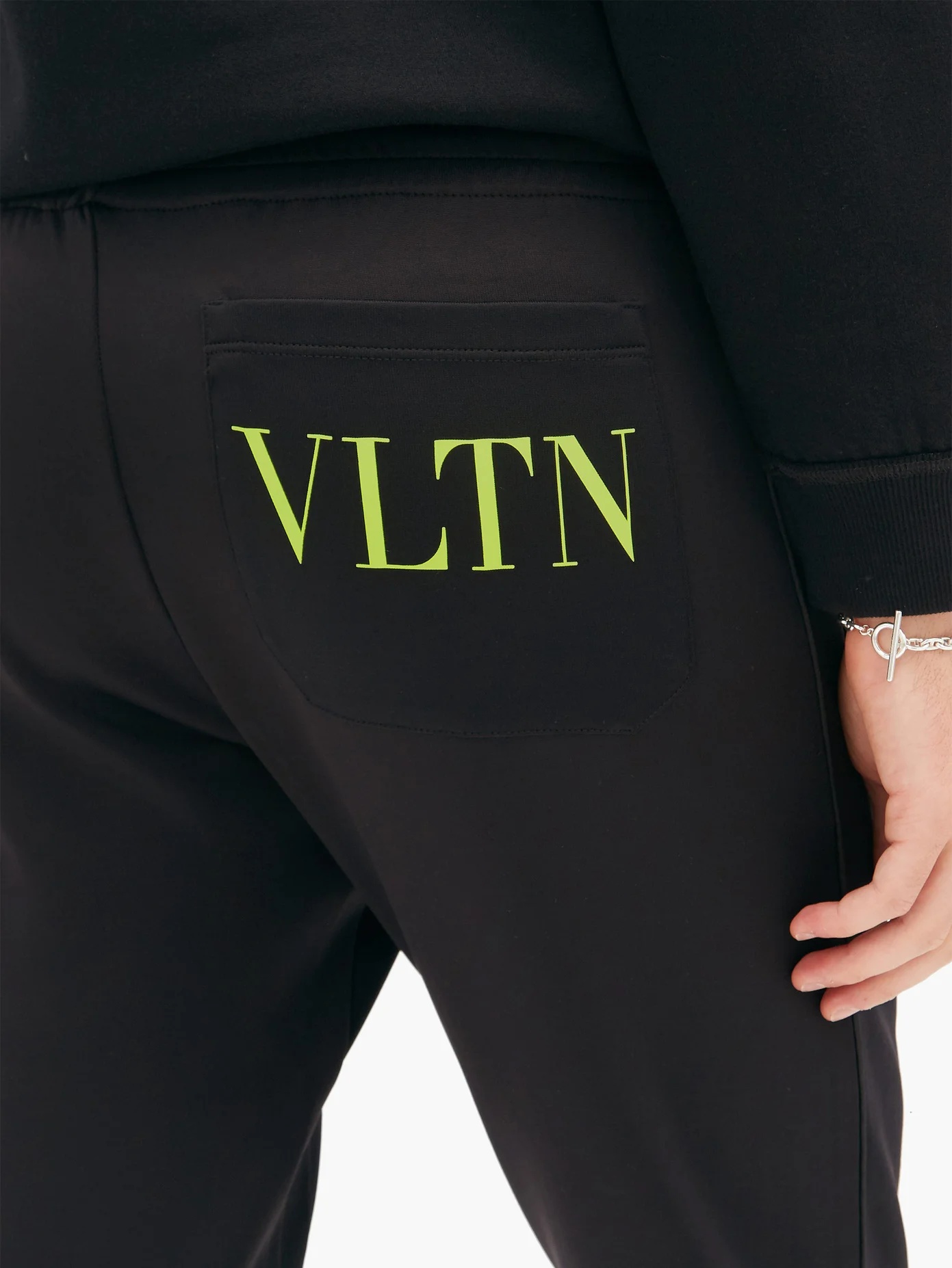 VLTN-print loopback-jersey track pants - 3