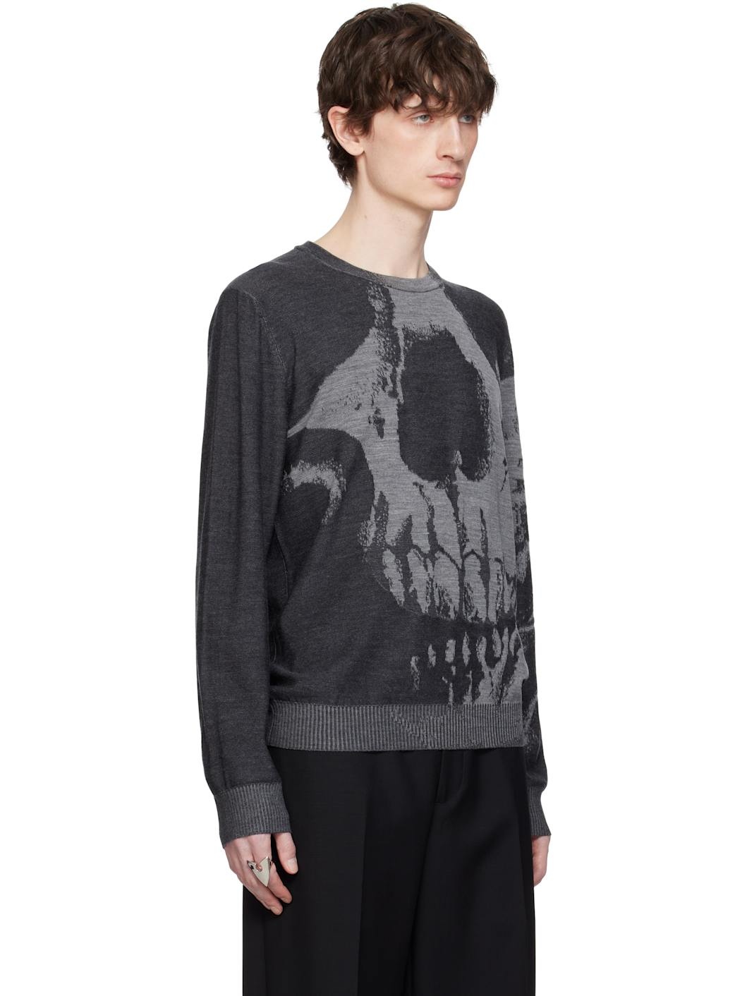 Gray Skull Sweater - 2