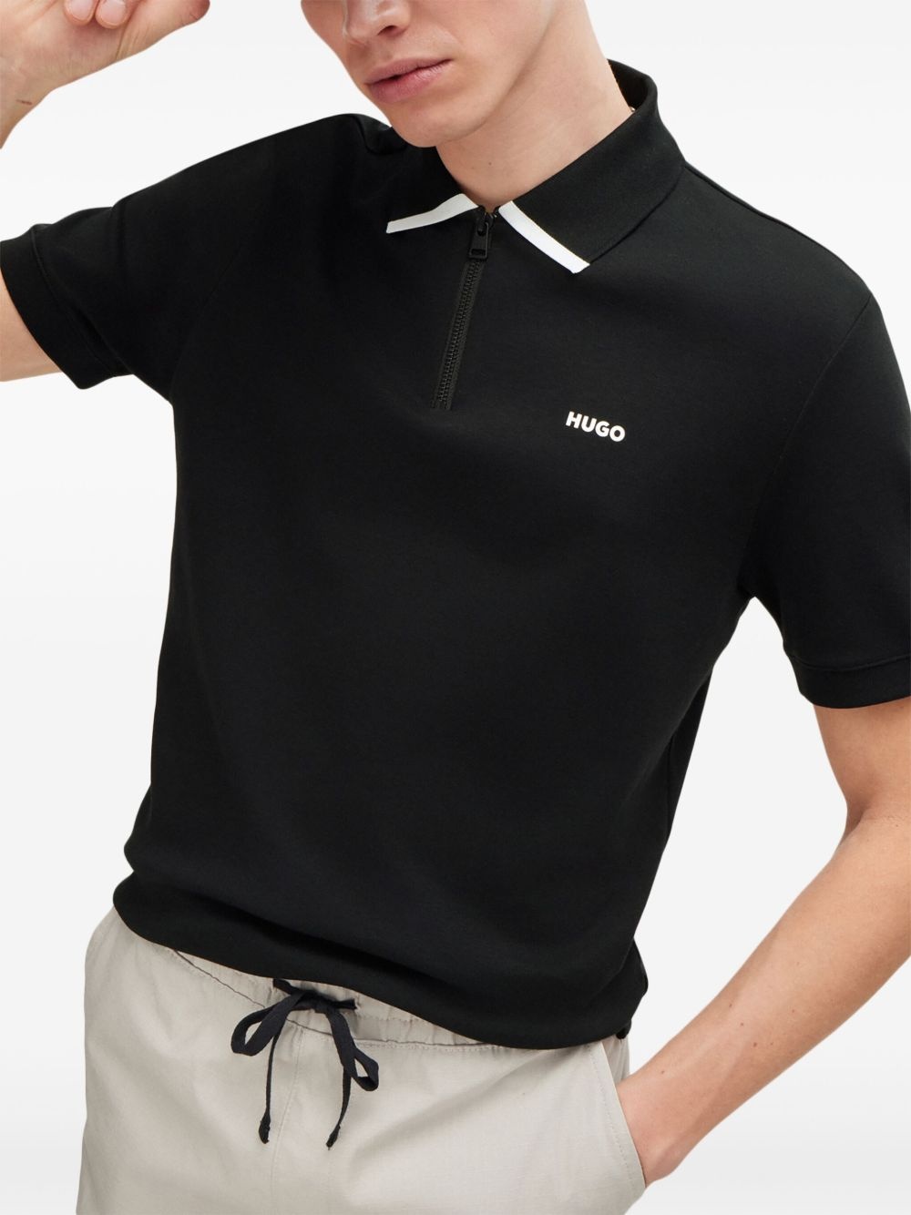 logo-print cotton polo shirt - 5