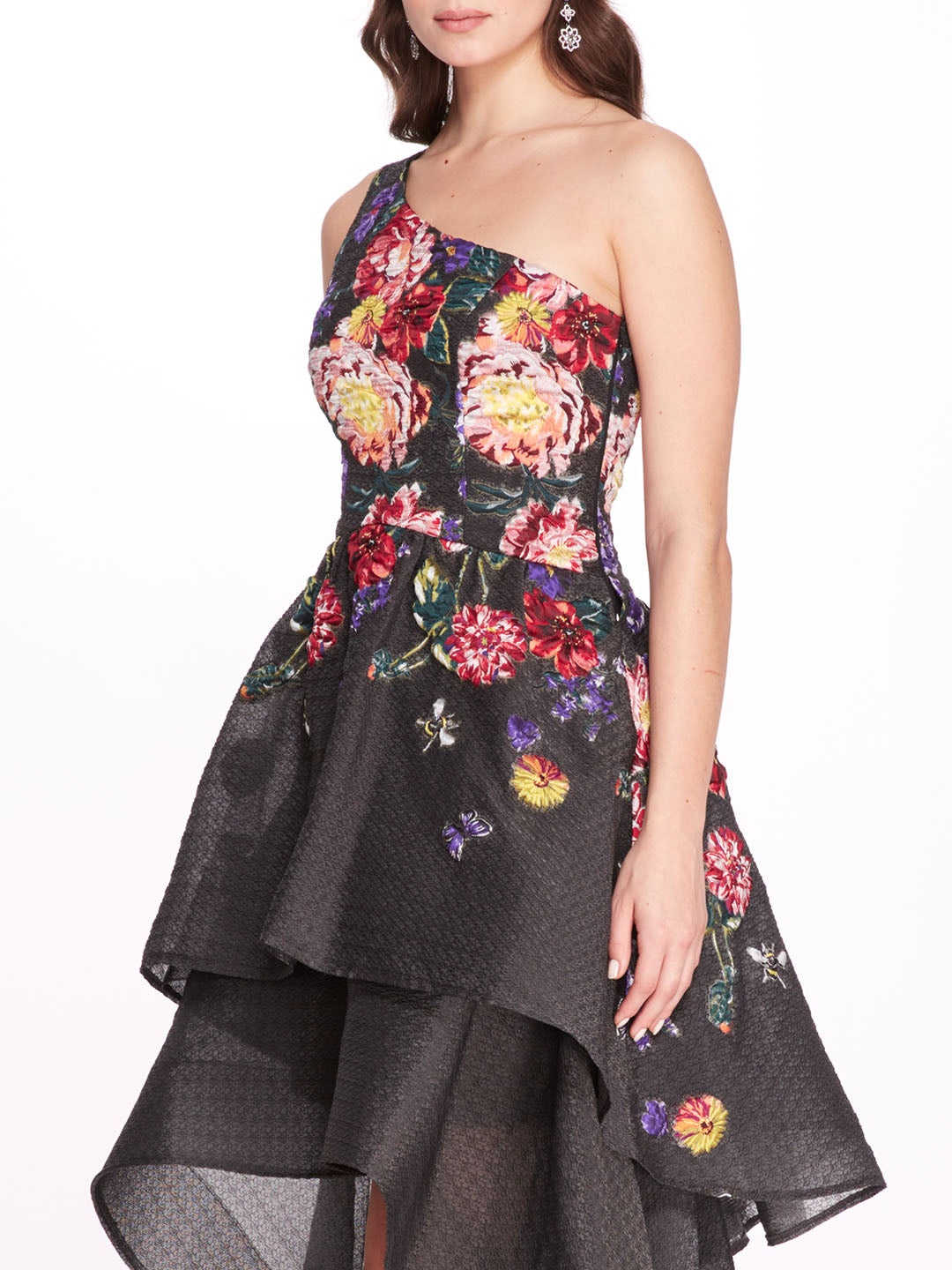 ONE SHOULDER FLORAL GOWN - 4