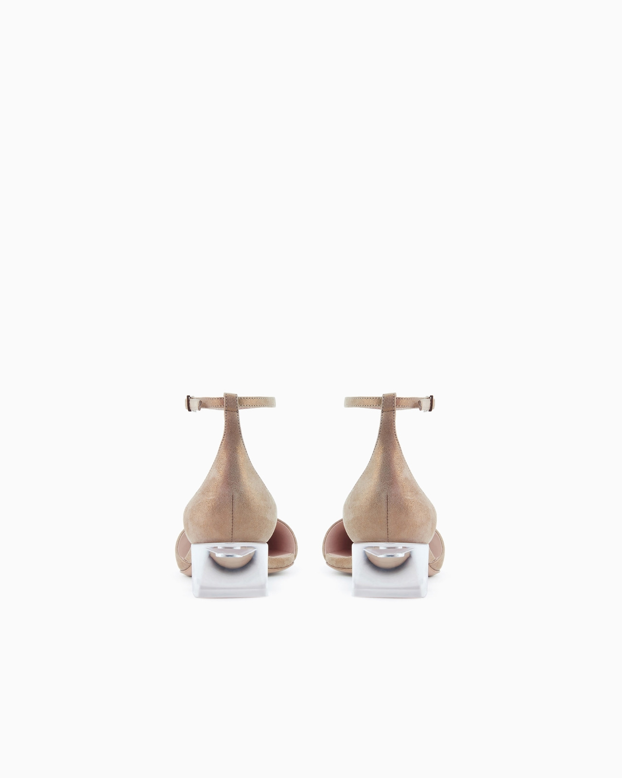 Laminated suede d'Orsay court shoes - 4
