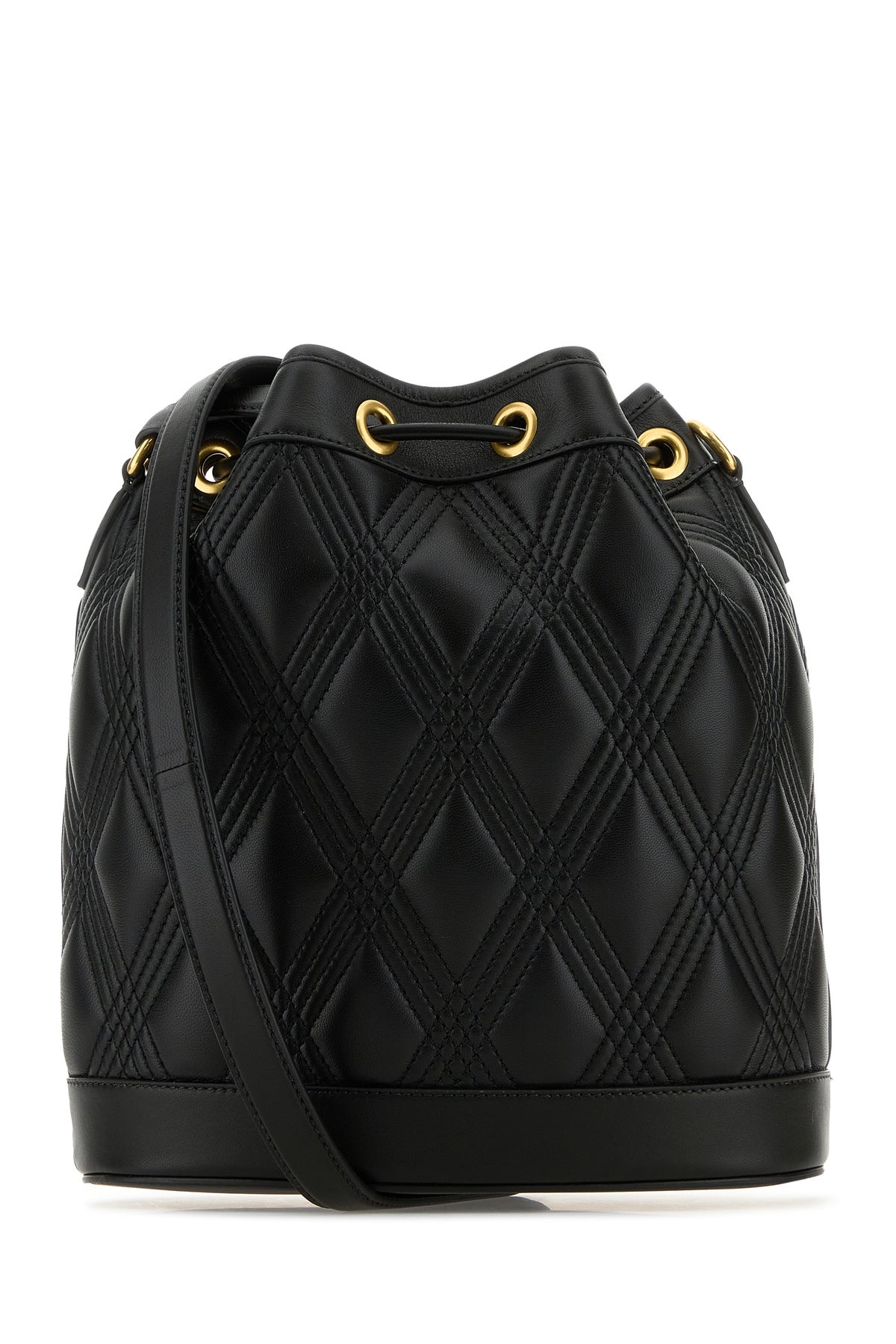 Black nappa leather Quiltie bucket bag - 3