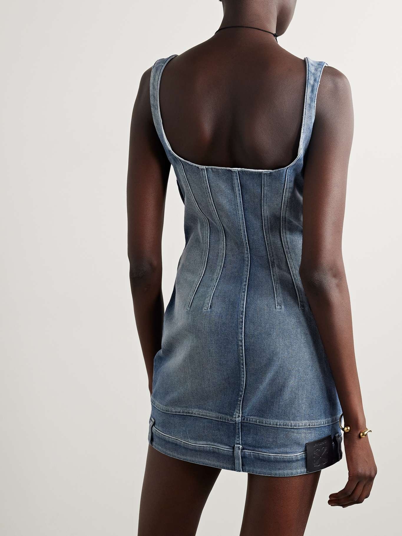 Denim bustier mini dress - 3