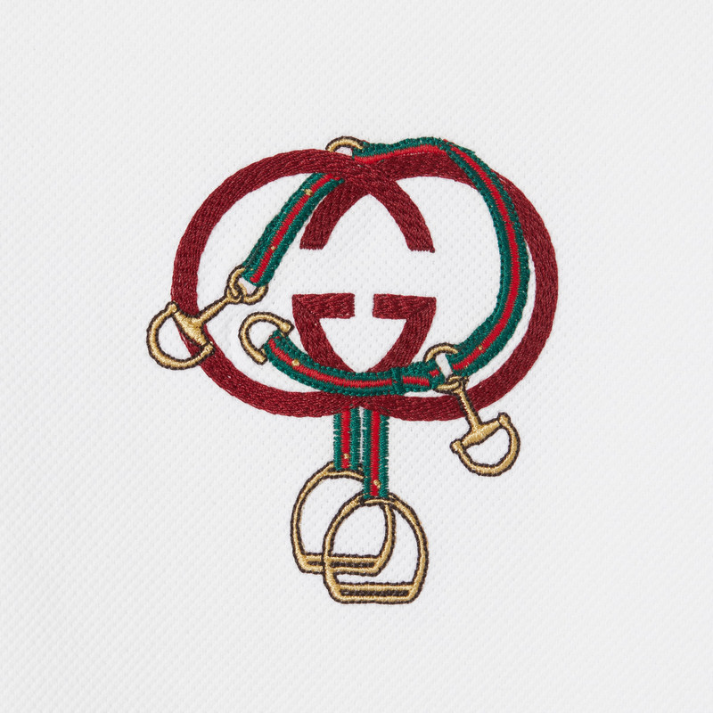 Cotton piquet polo shirt with embroidery 7