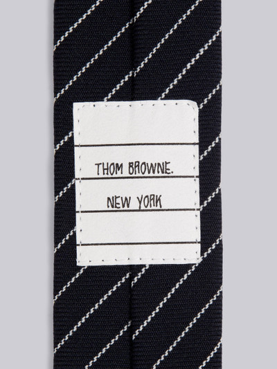 Thom Browne Navy Wool Funmix Pinstripe Uniform Twill Diagonal Stripe Classic Tie outlook