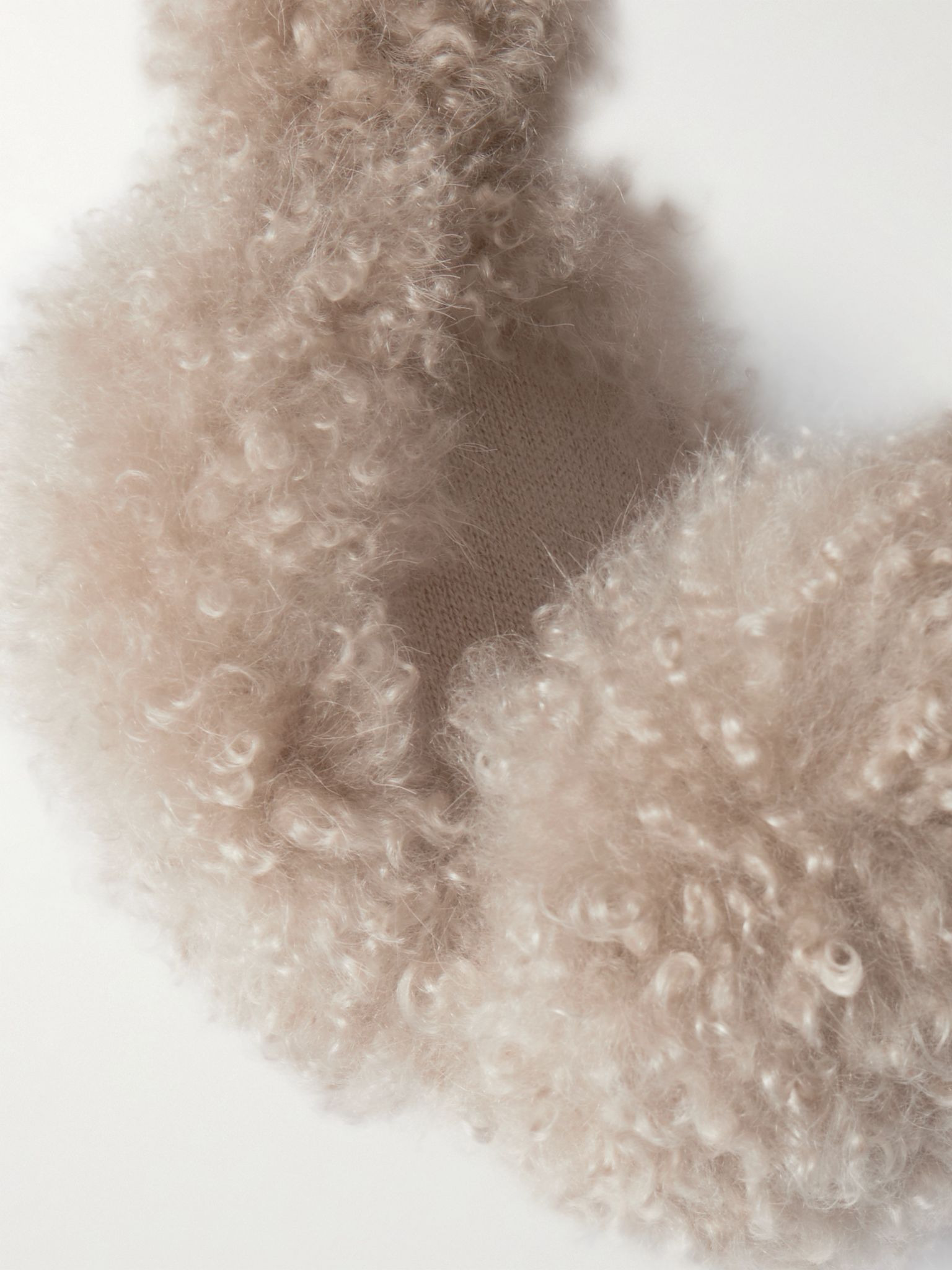 Wool-trimmed shearling earmuffs Beige - 2
