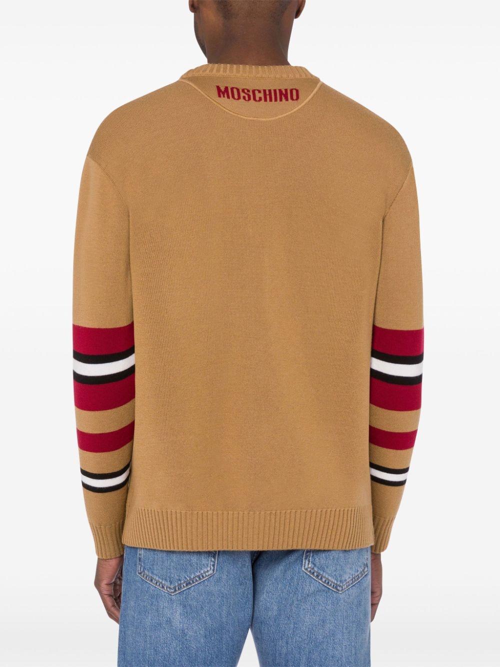 stripe-trimmed virgin-wool cardigan - 3