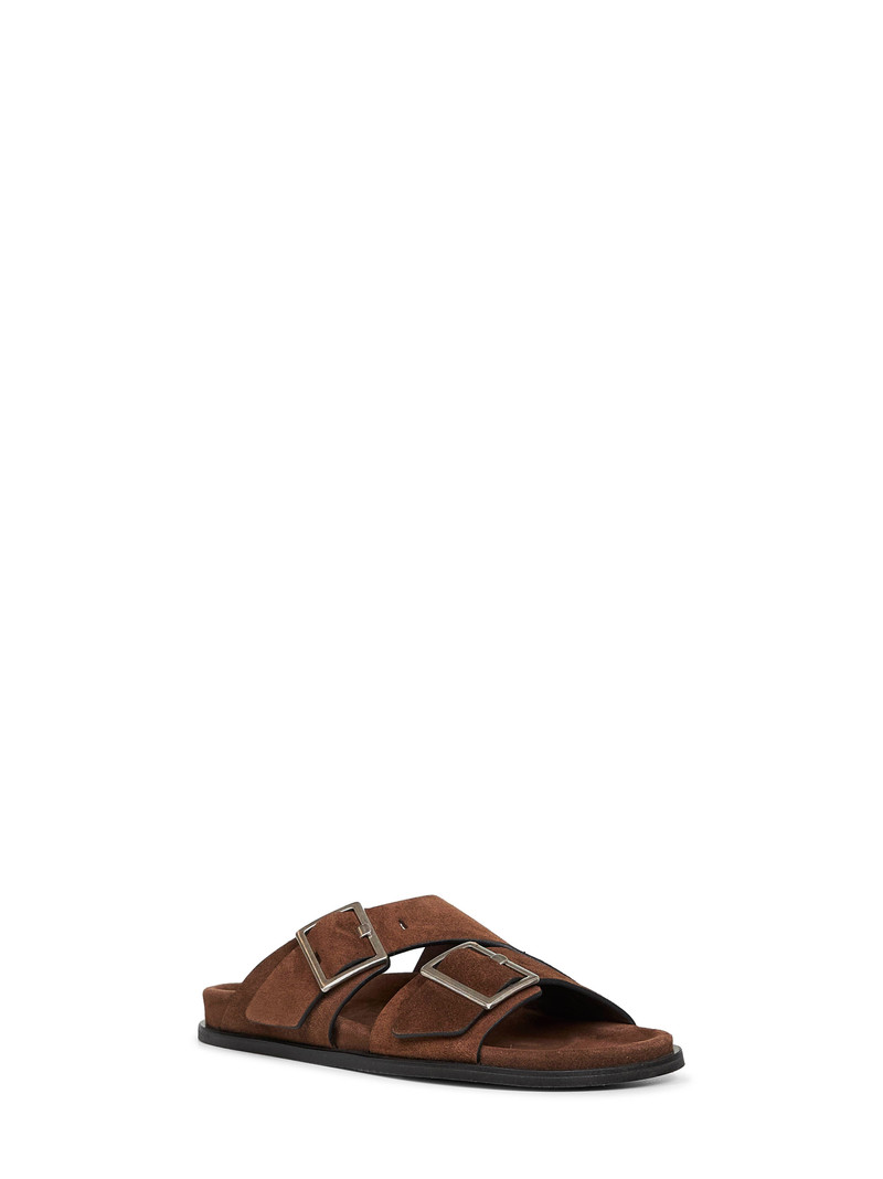 ALOHAS Brown suede Alba sandals outlook