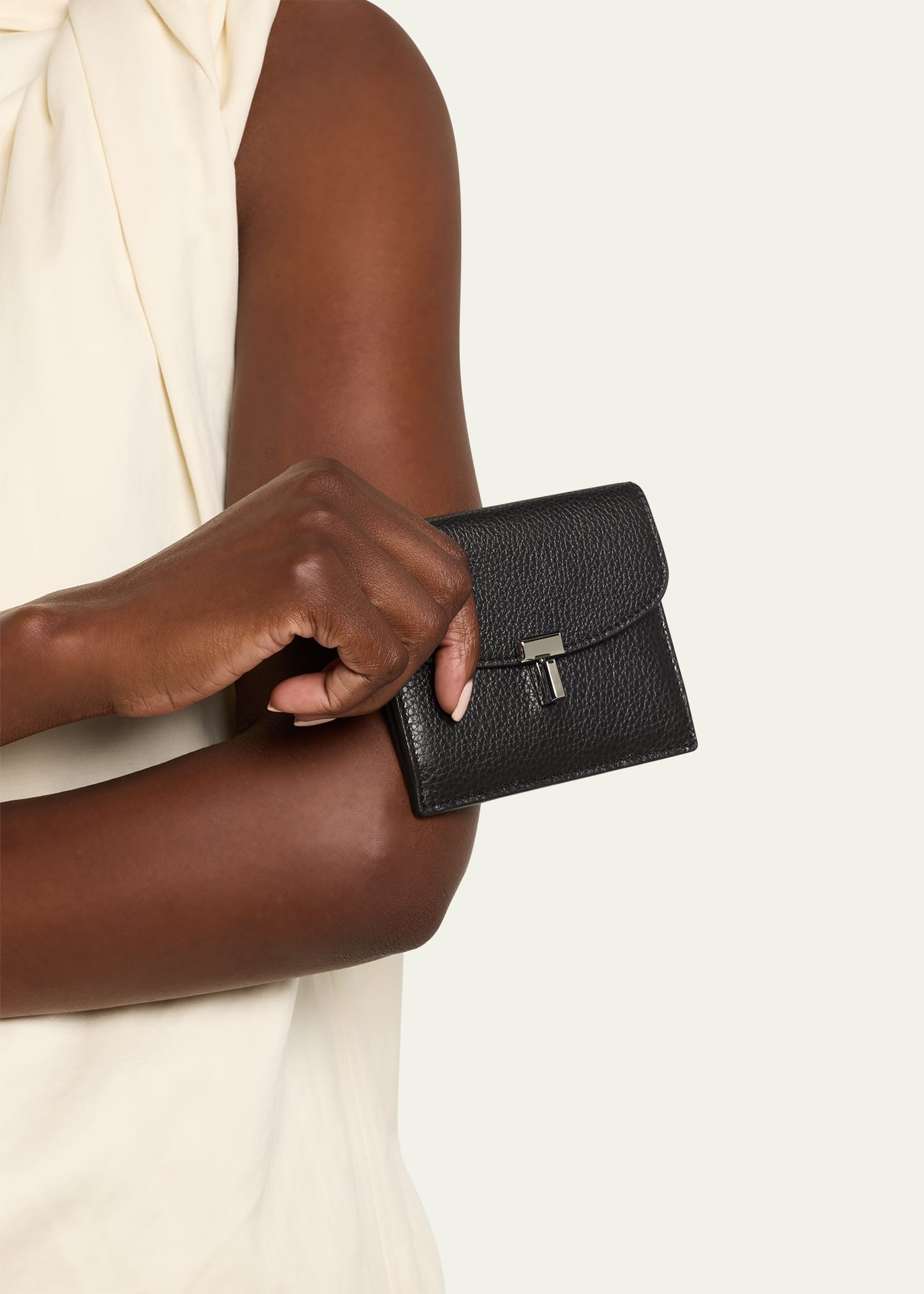 T-Lock Grained Leather Cardholder - 2