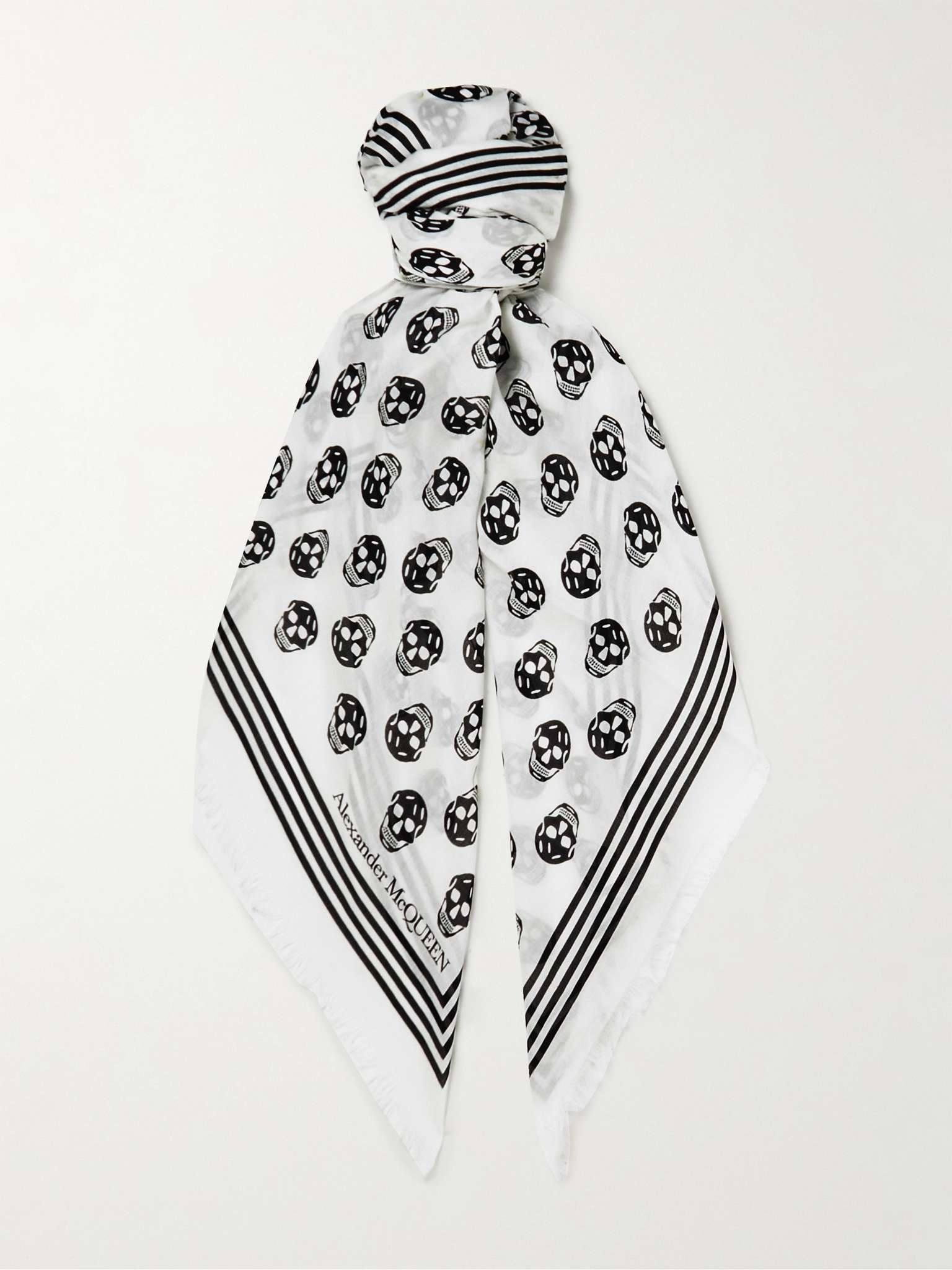 Fringed Logo-Print Modal Scarf - 1