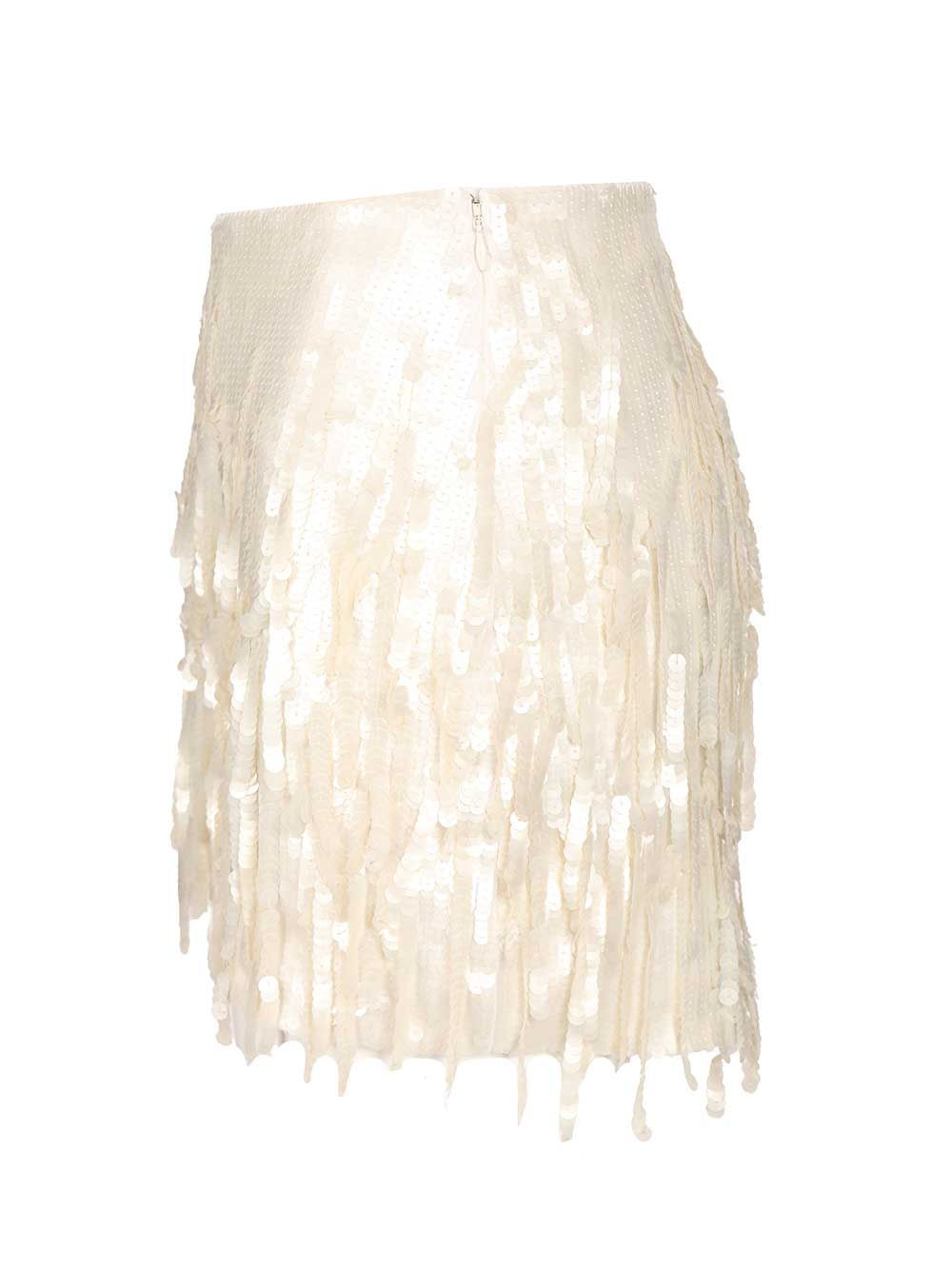 Supernova Skirt Pailettes Frige Skirts White - 3