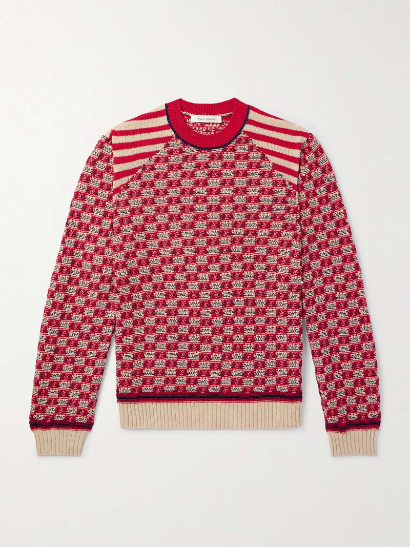 Unity Striped Checked Cotton Sweater 1