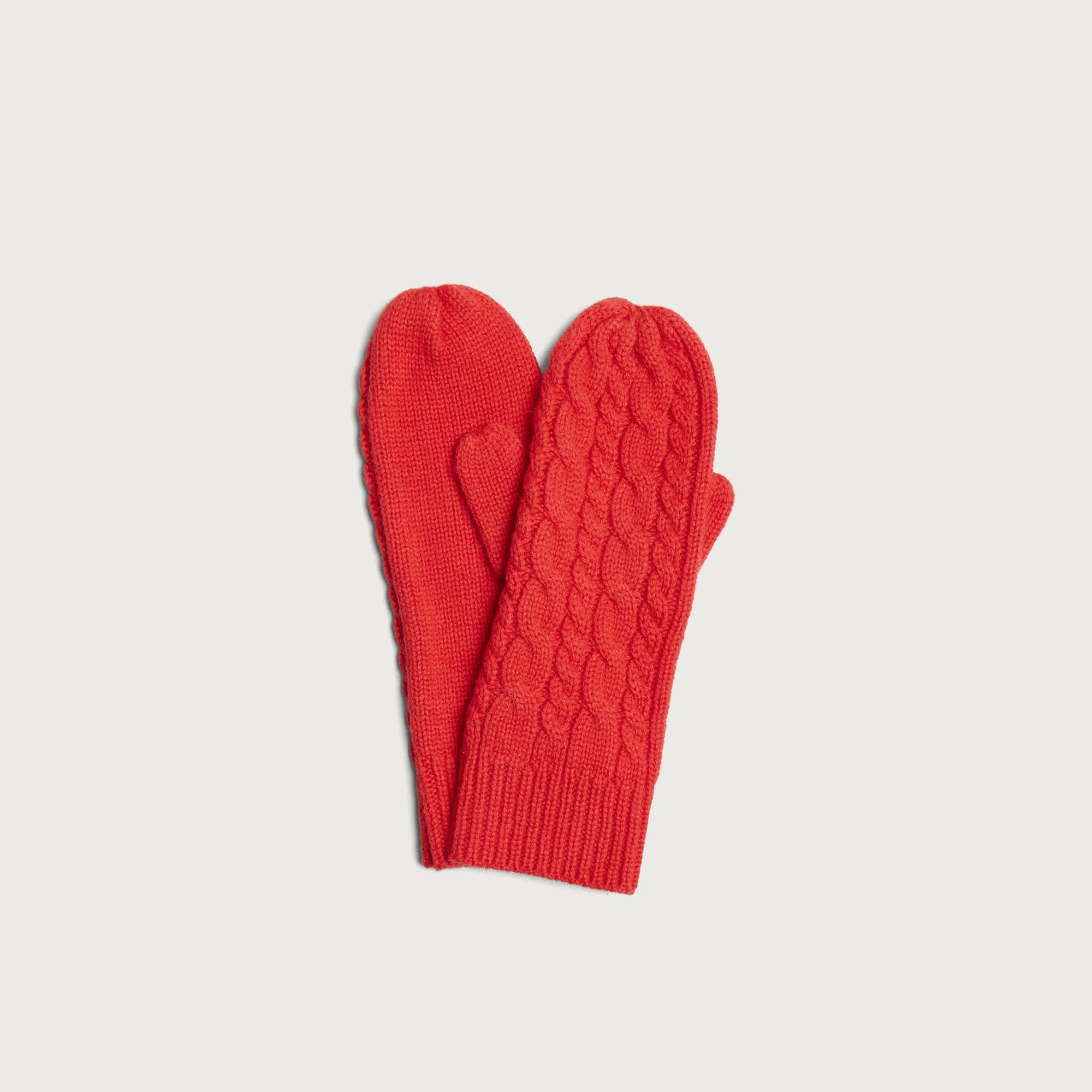 Damson Madder Cable Knit Mittens - 1