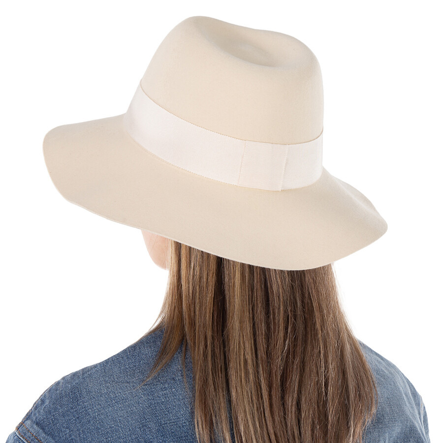 Maison Michel Ladies Beige Virginie Seed Pearl Felt Fedora Hat - 3