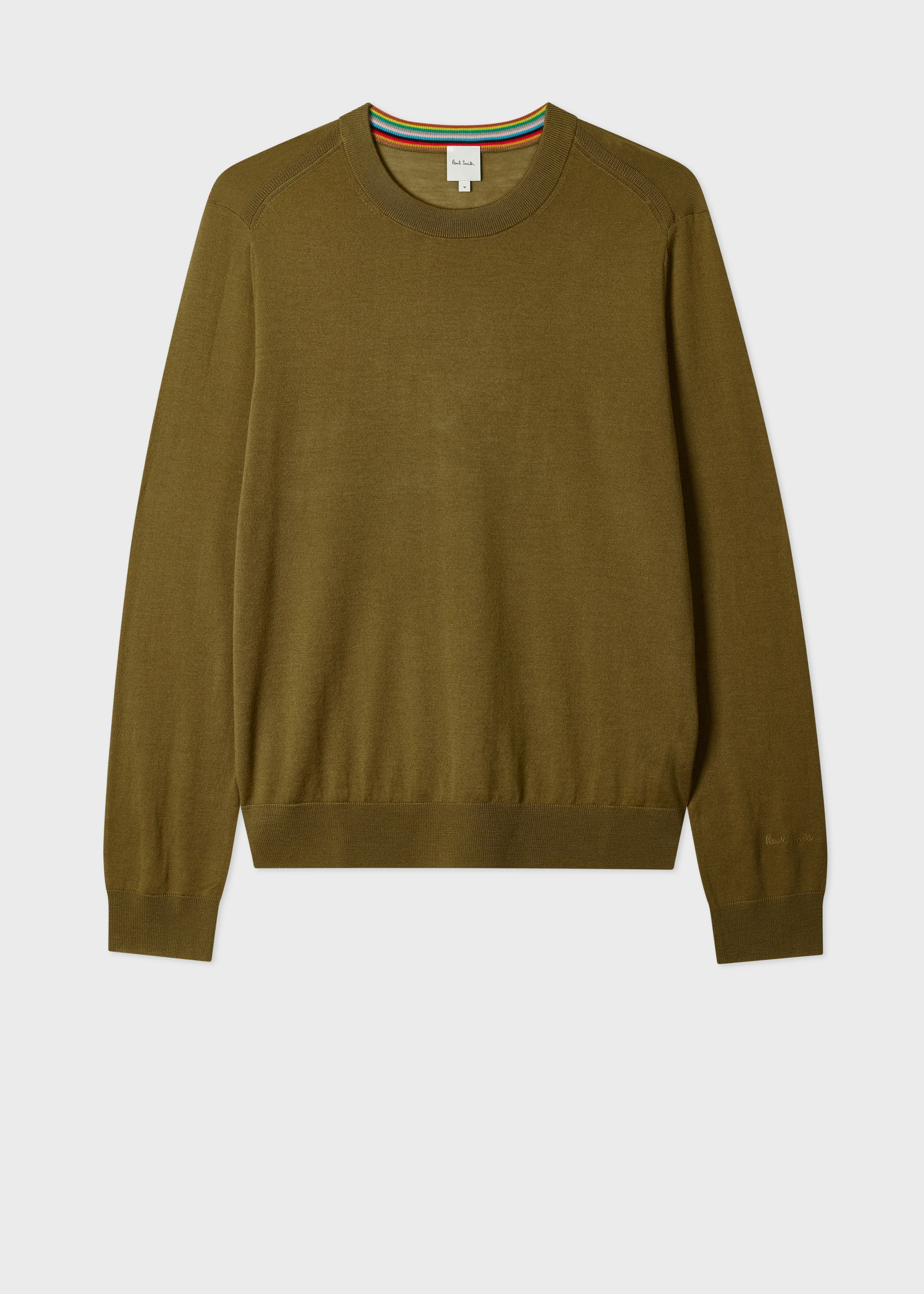 Khaki Green Merino Wool Sweater - 1