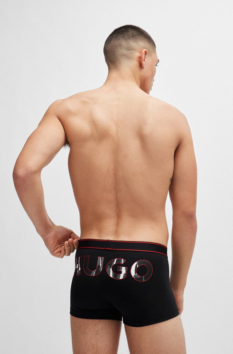 HUGO TWO-PACK OF STRETCH-COTTON TRUNKS WITH LOGO GRAPHICS outlook