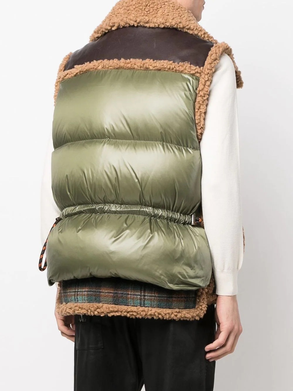 shearling-trim detail gilet - 4