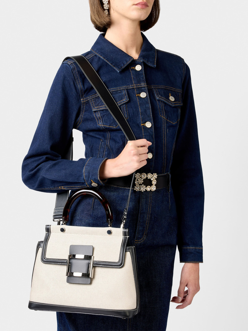 Roger Vivier Viv' Cabas Bag in canvas outlook