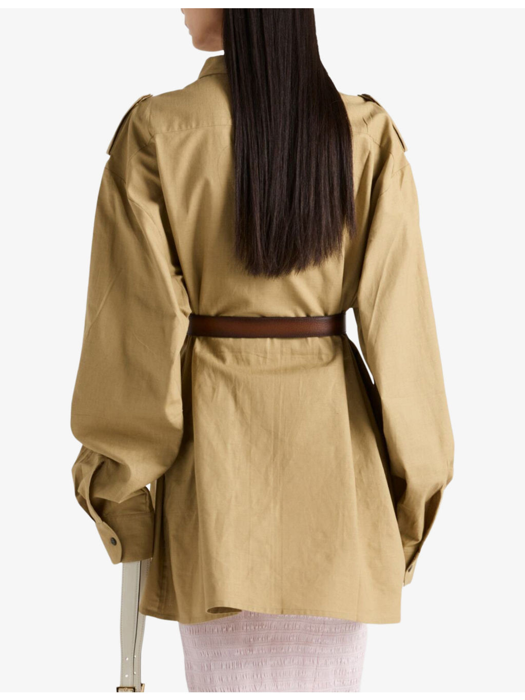 Triangle-Logo Oversized Cotton Shirt - 4