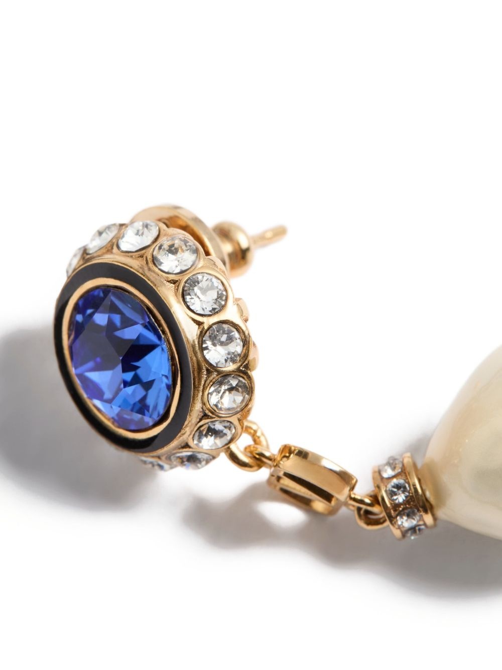 VLOGO SIGNATURE EARRINGS IN METAL, ENAMEL, PEARLS AND CRYSTALS - 3