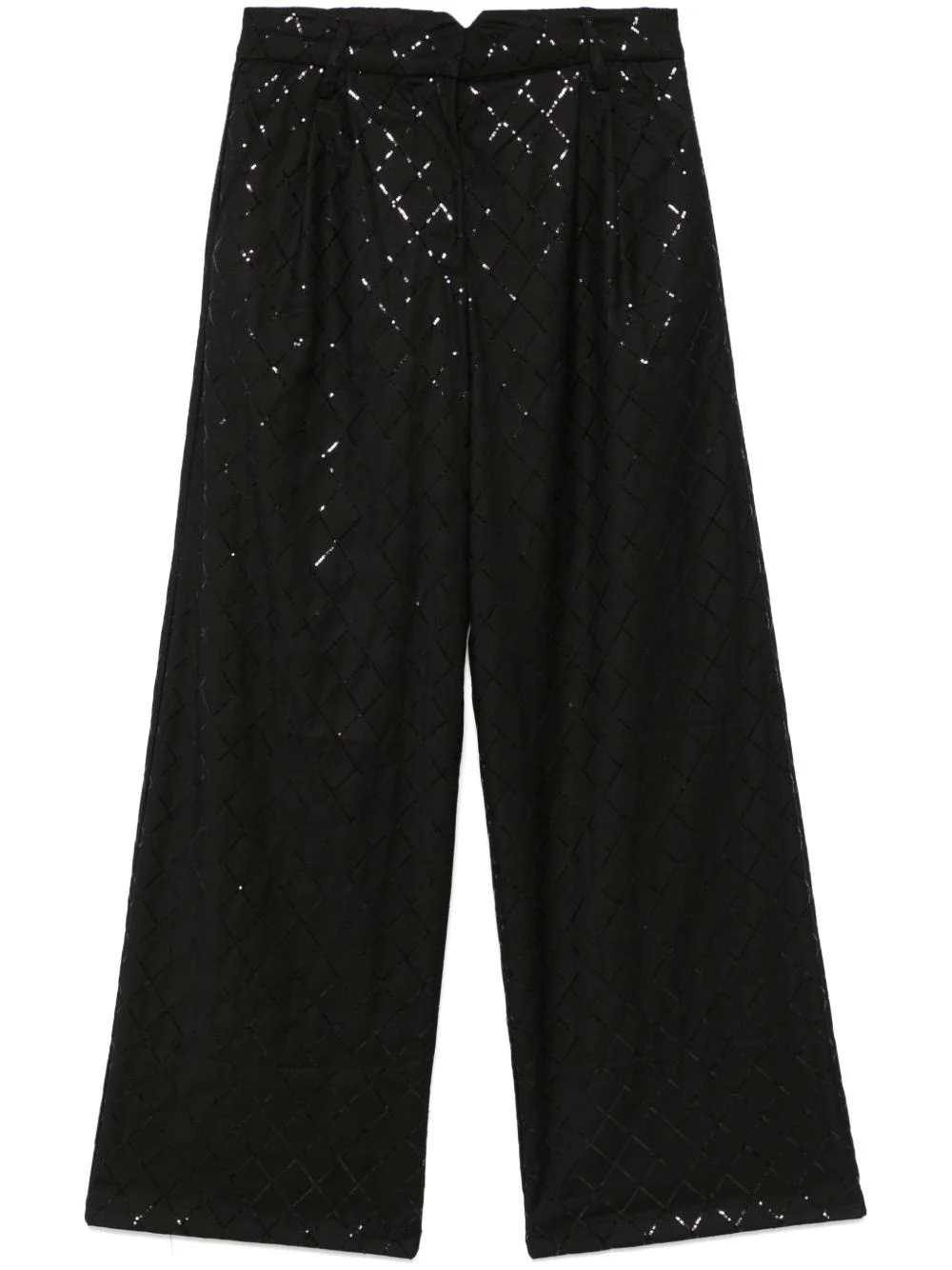 sequinned wide-leg trousers - 1