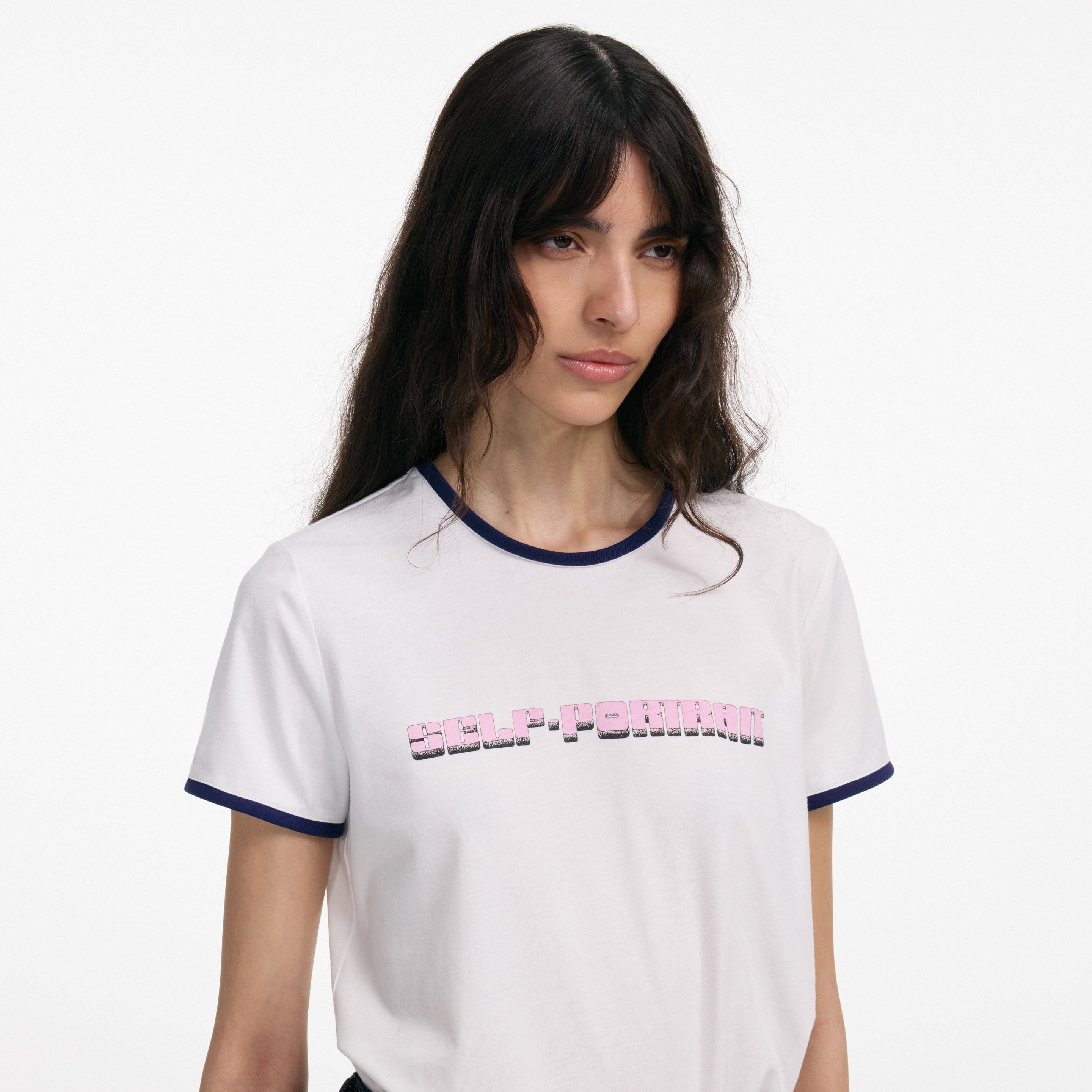 White T-Shirt With Pink SP Logo - 4