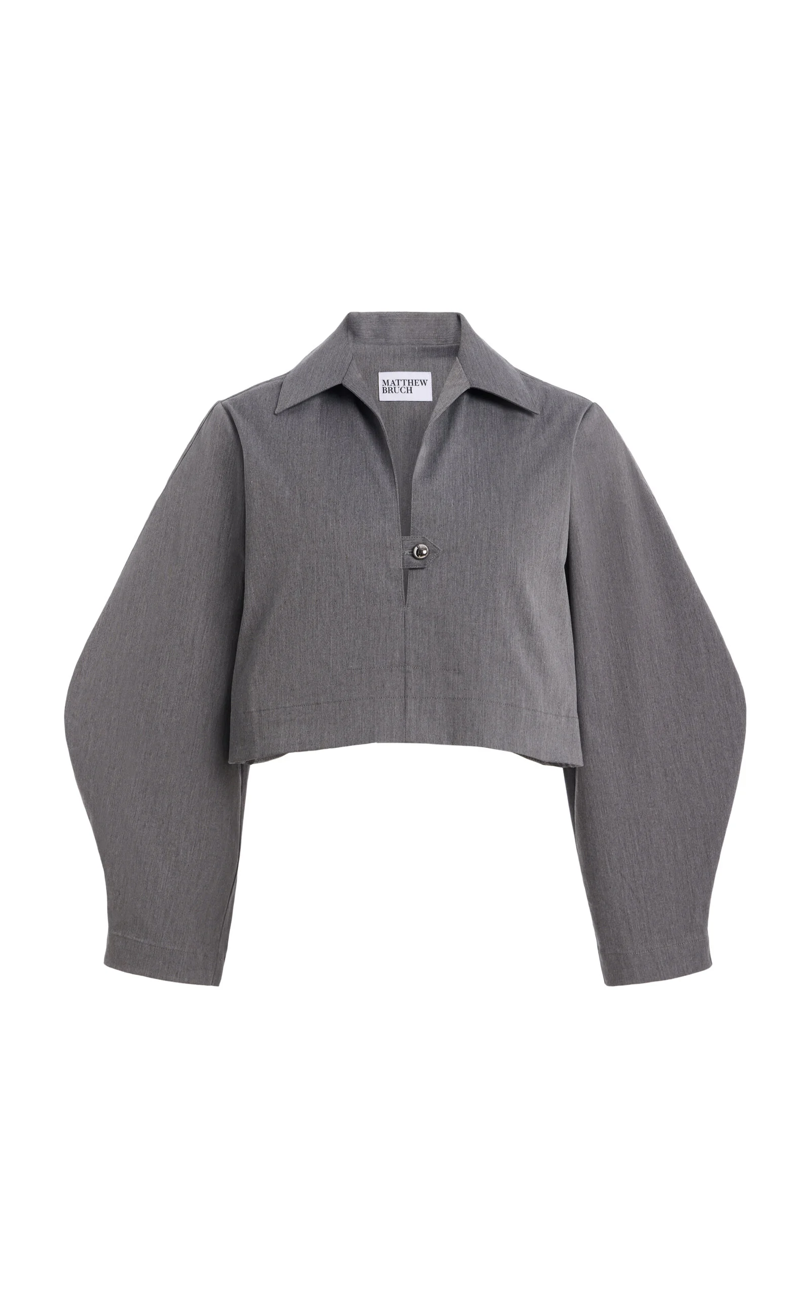 Pop-Over Stretch-Cotton Long Sleeve Top - 1