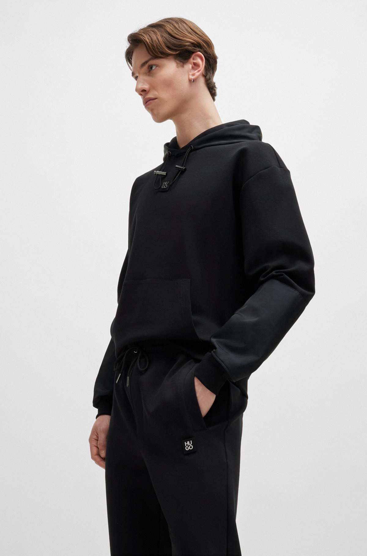 STRETCH-COTTON TRACKSUIT BOTTOMS WITH STACKED LOGO - 3