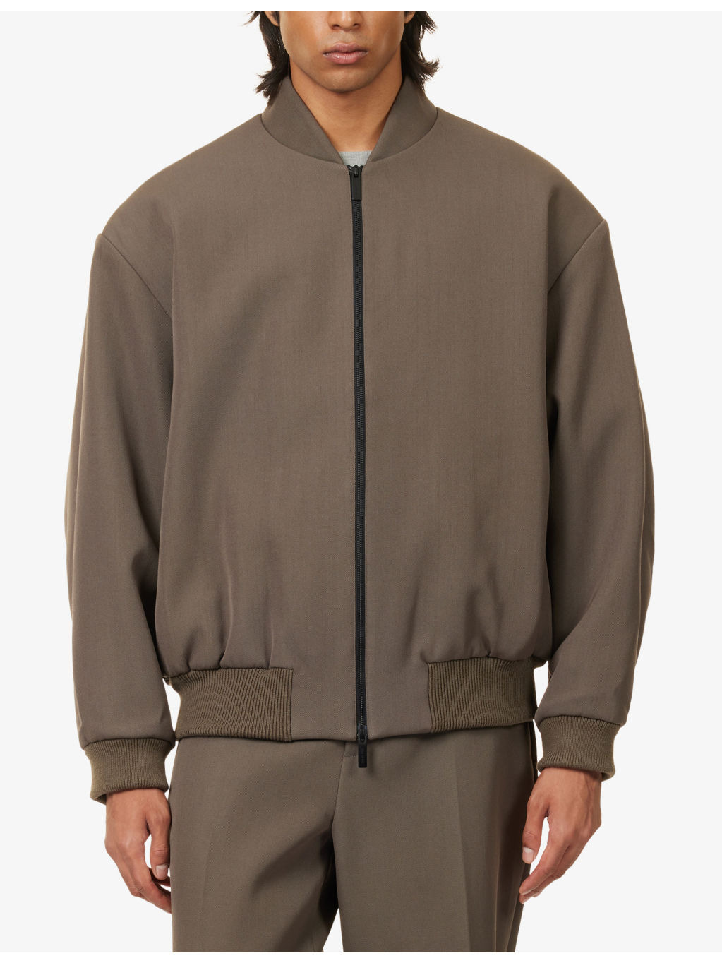 Structured Relaxed-Fit Woven Bomber Jacket - 3