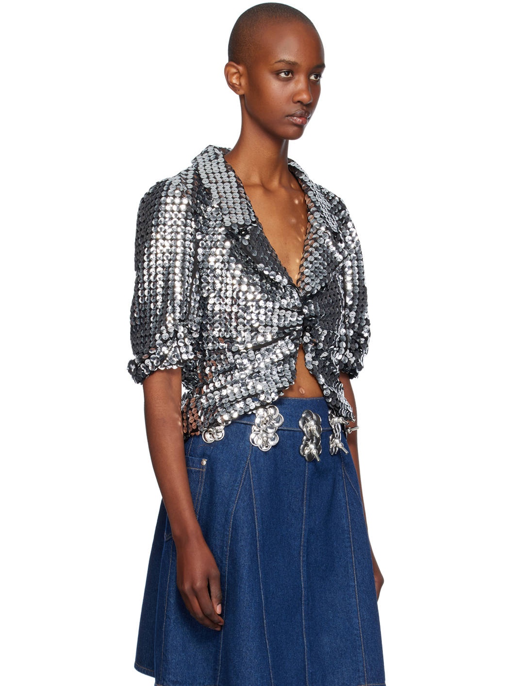 Silver Cropped Jacket - 2