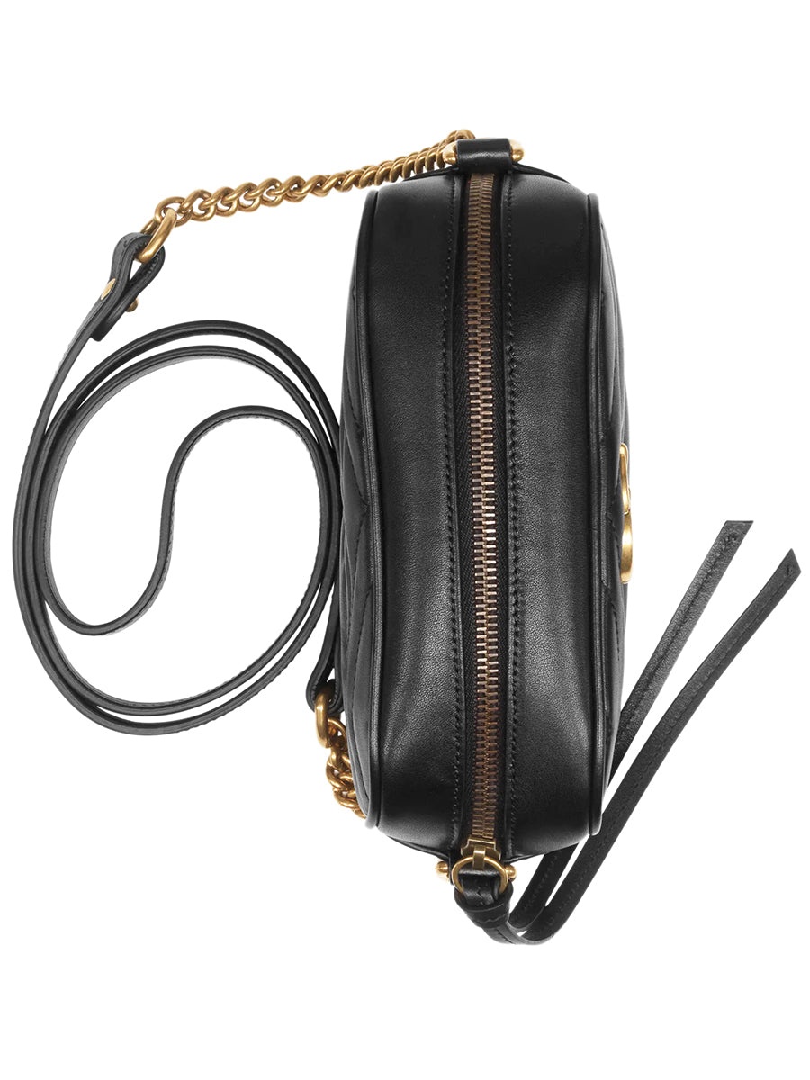 GUCCI｜ (448065 DTD1T 1000) WMNS) Gucci GG Marmont Logo Messenger Bag Black Classic