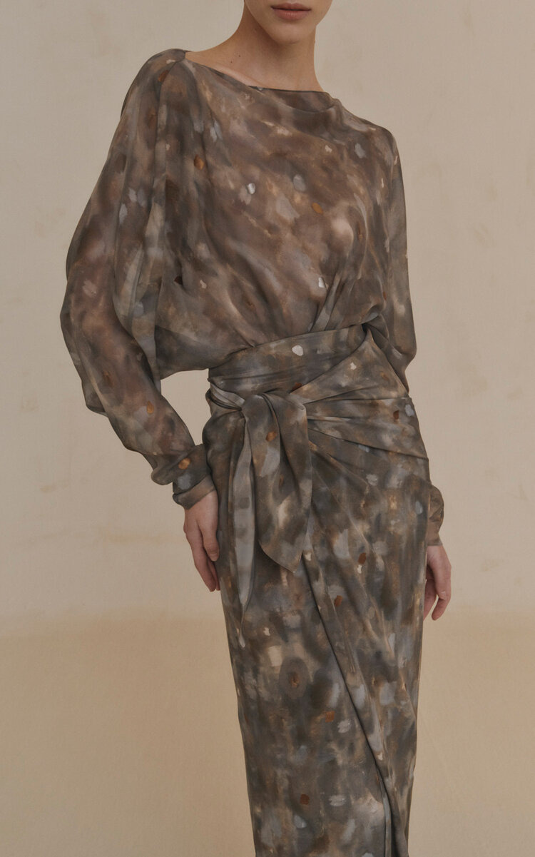 Pareo Silk Wrap Maxi Skirt print - 2