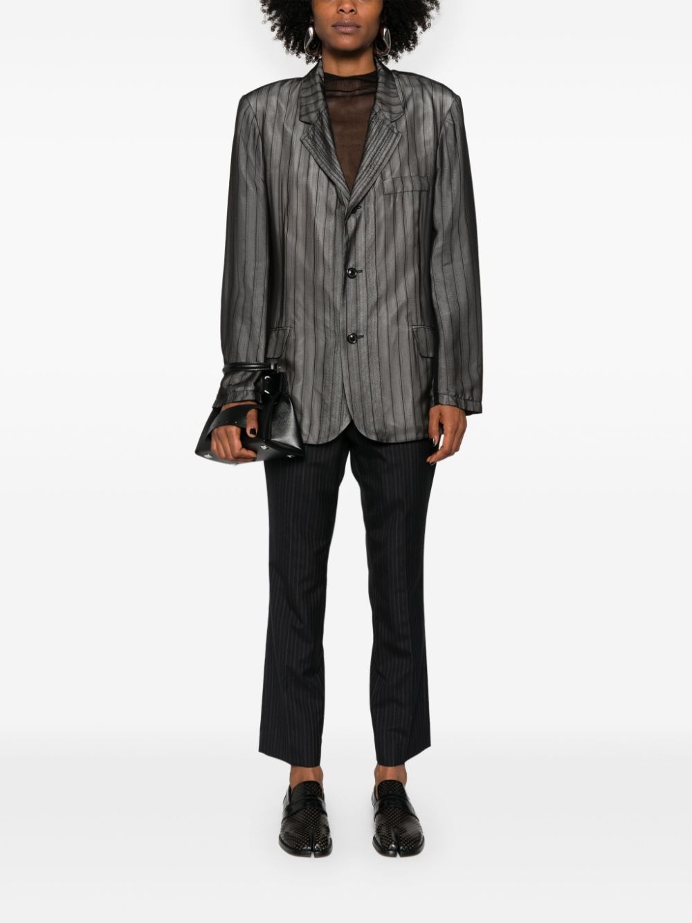 pinstripe slim-cut tailored trousers - 2