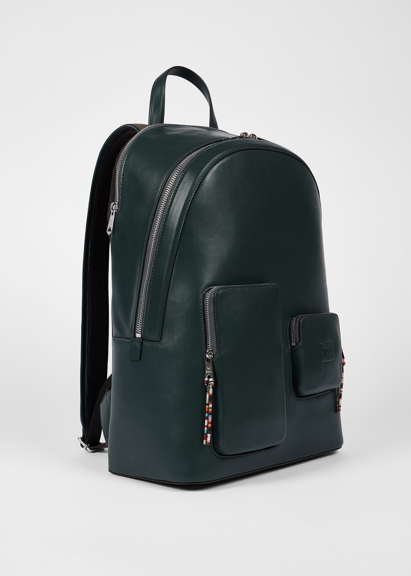 Teal Leather Backpack 4