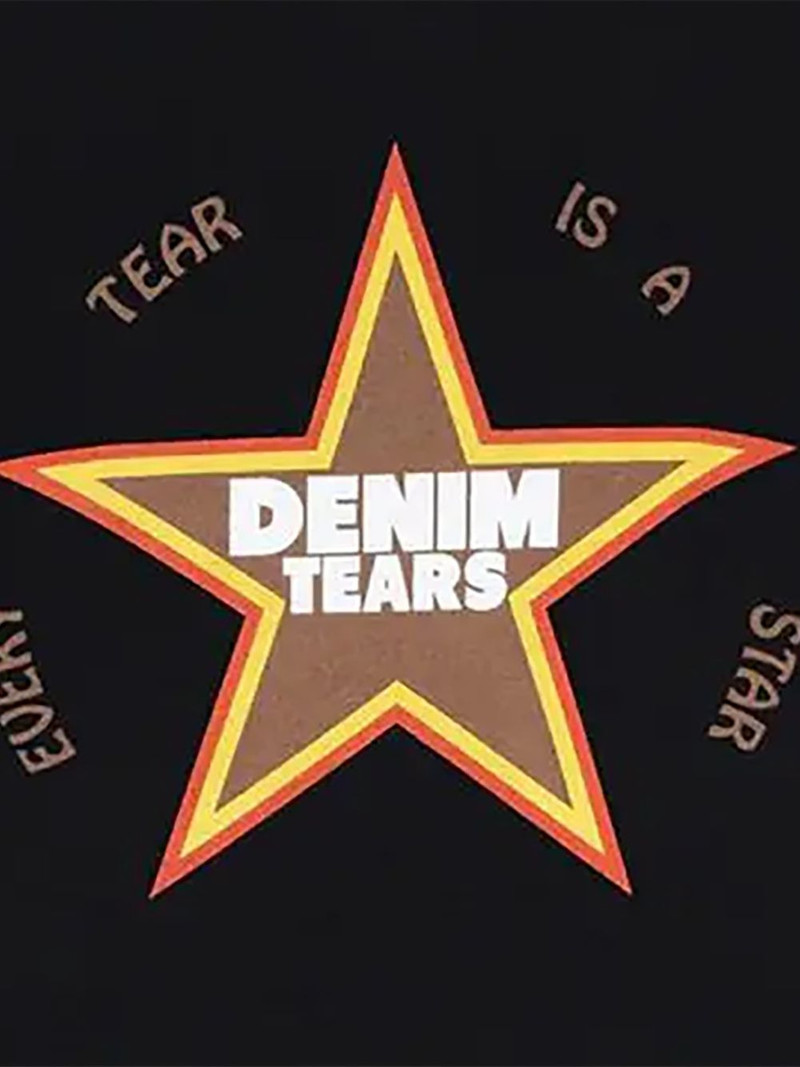 DENIM TEARS star-print T-shirt outlook