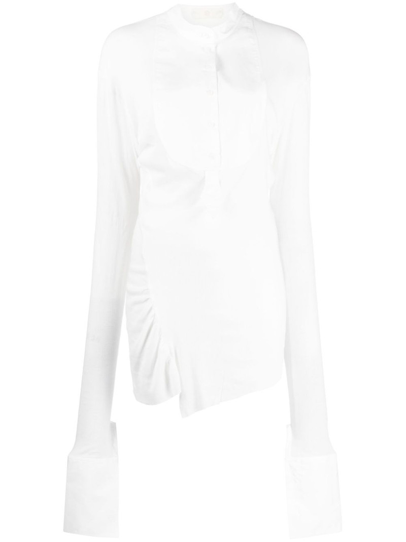knitted-panel poplin shirt 1