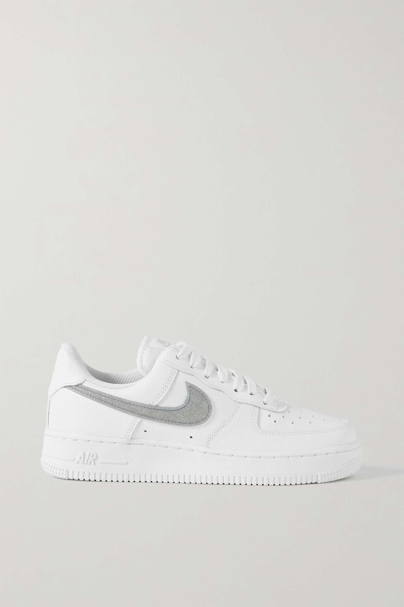 Air Force 1 glittered rubber-trimmed leather sneakers - 1