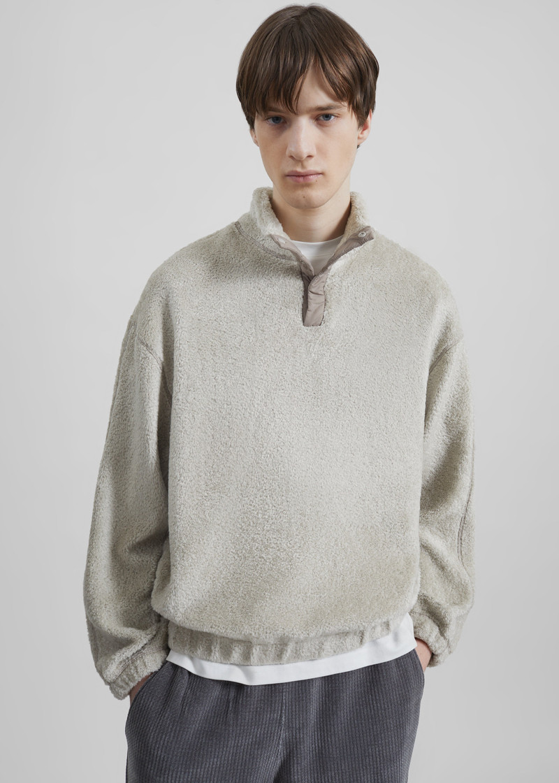 Amomento Fluffy Oversized Half Neck Pullover - Grey 5