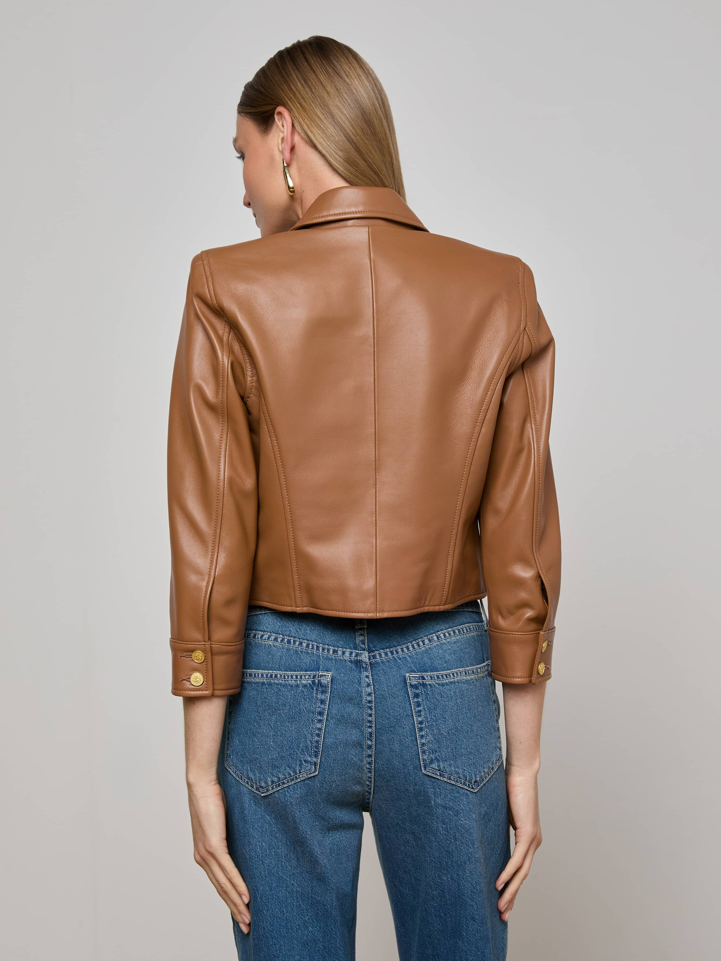 Kumi Cropped Leather Jacket - 6