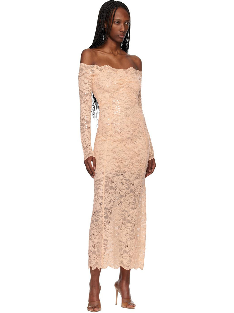 rabanne Pink Lace Midi Dress outlook