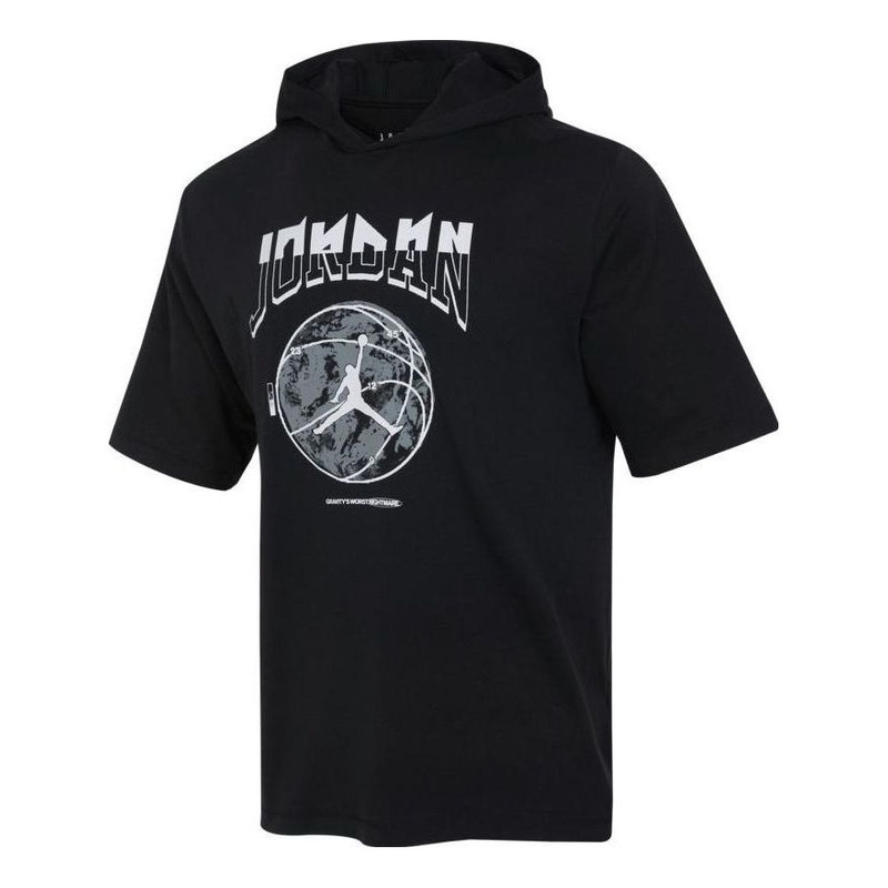 Air Jordan Sportswear Hoody Crew T-Shirt 'Black' FB7428-010 - 1