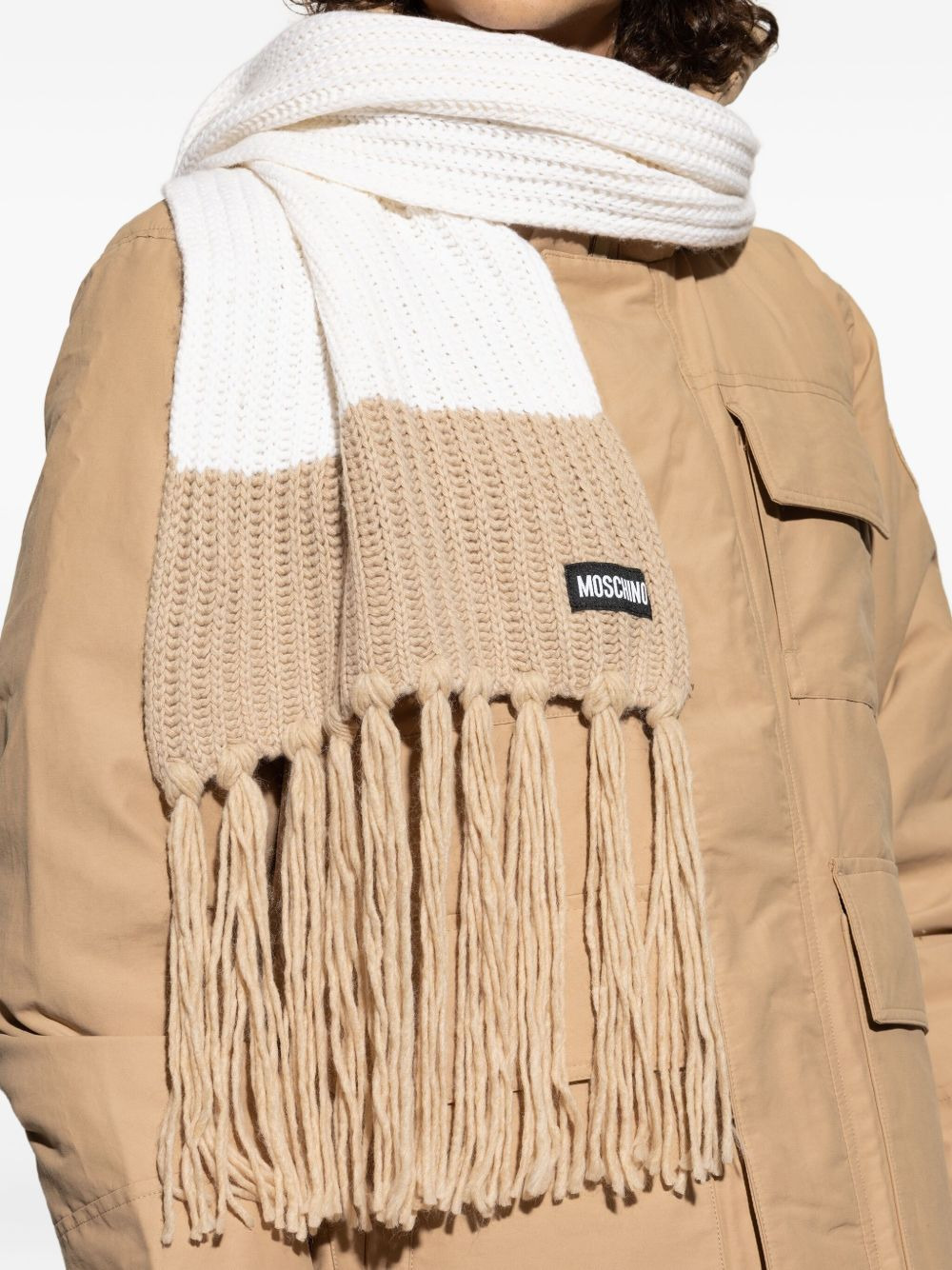 ribbed-knit fringed scarf - 2