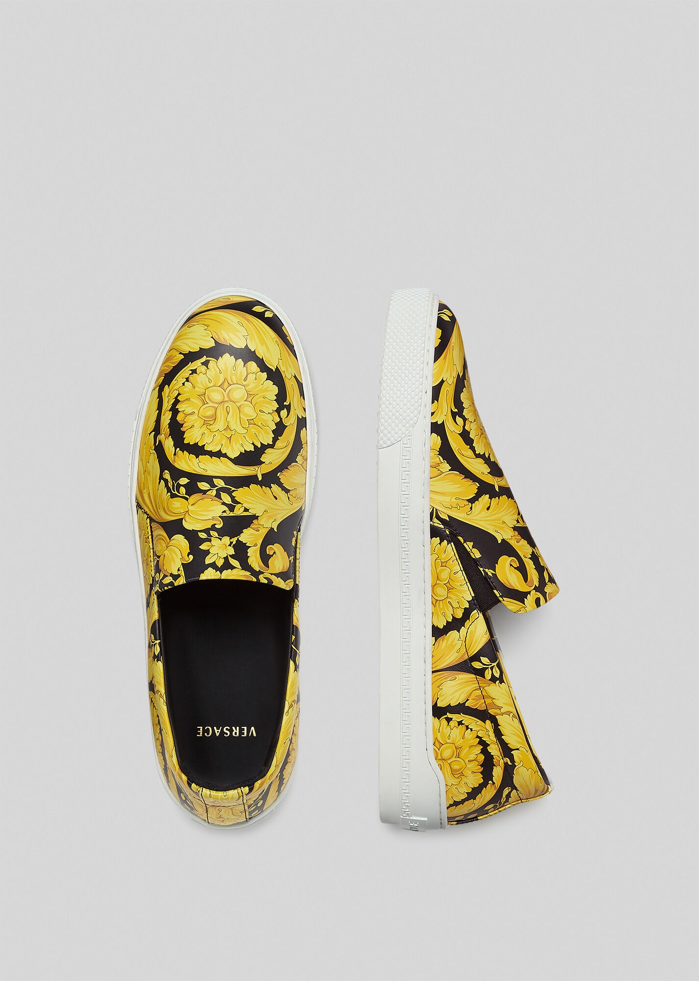 Barocco Print Leather Slip-On Sneakers - 2