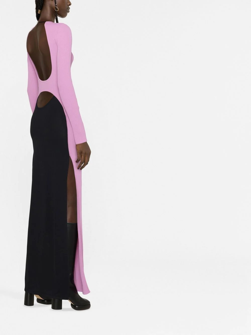 colour-block cut-out maxi dress - 3