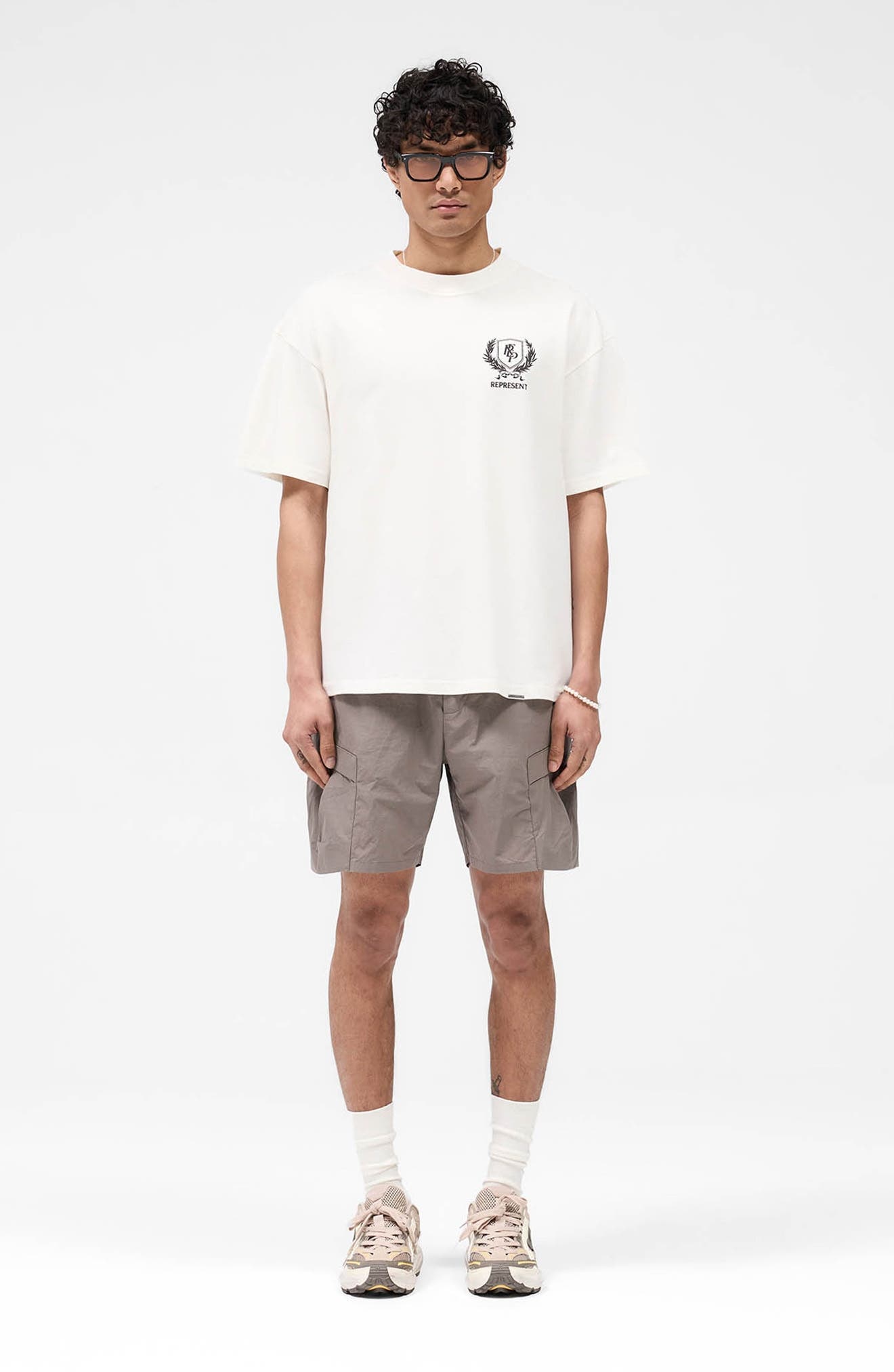 Represent Crest Oversize Graphic T-Shirt in Flat White at Nordstrom - 8