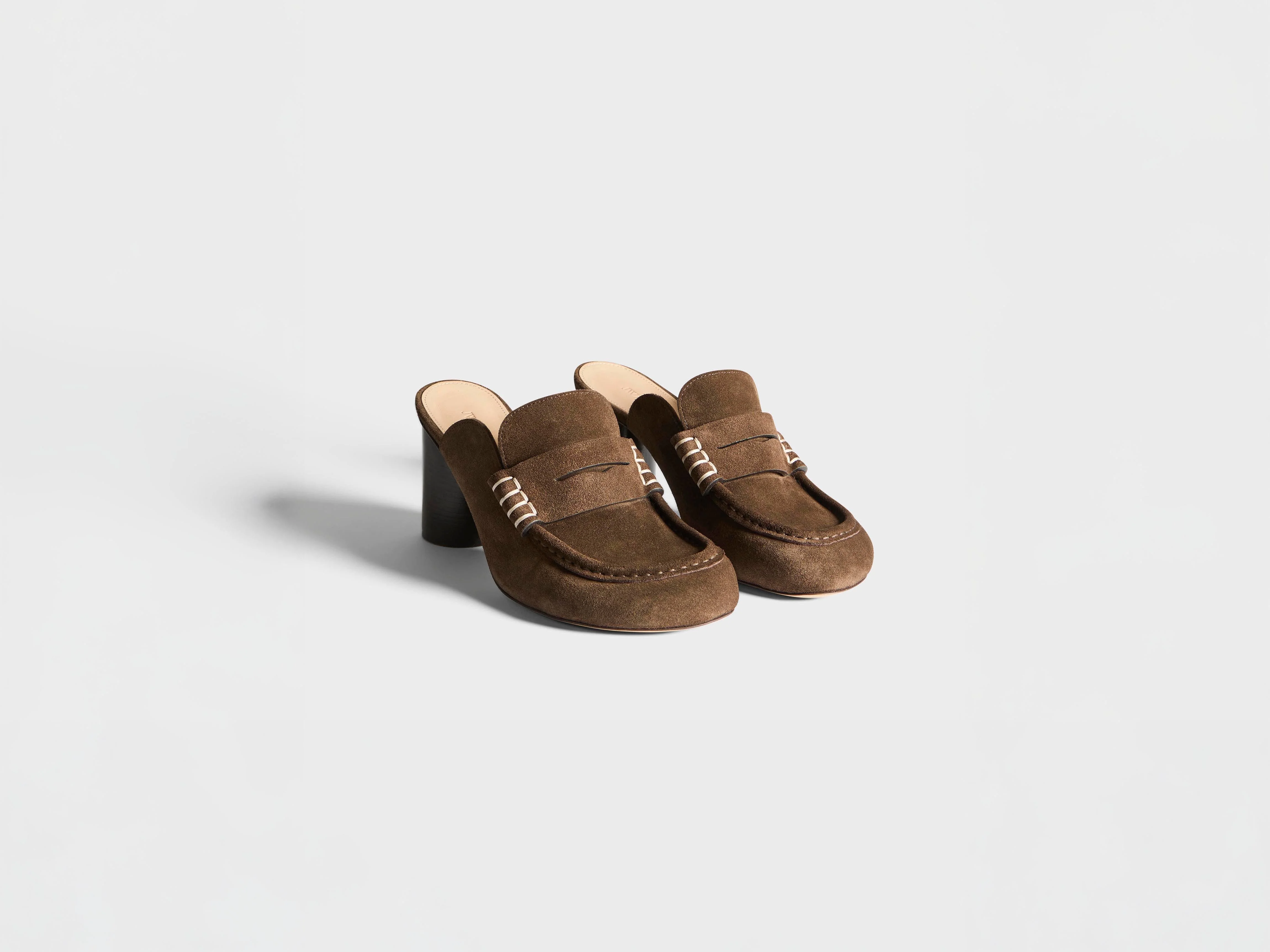 WOMENS LOAFER MULE SANDAL IN BROWN - 1