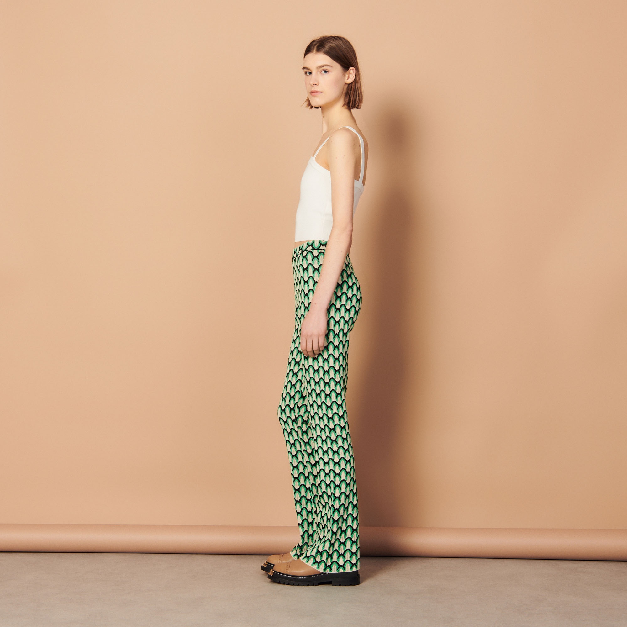 Fancy stitch knitted pants - 4